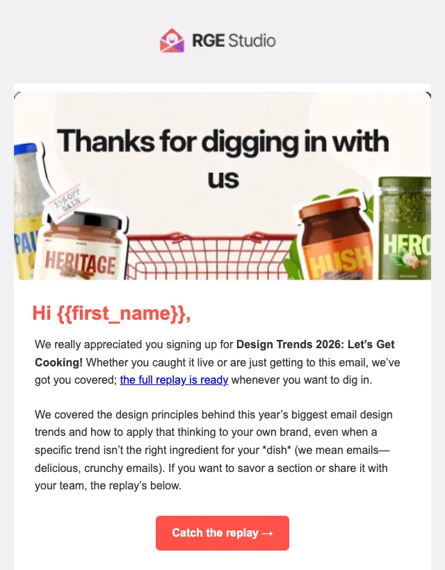 Thanks for Digging In email layout